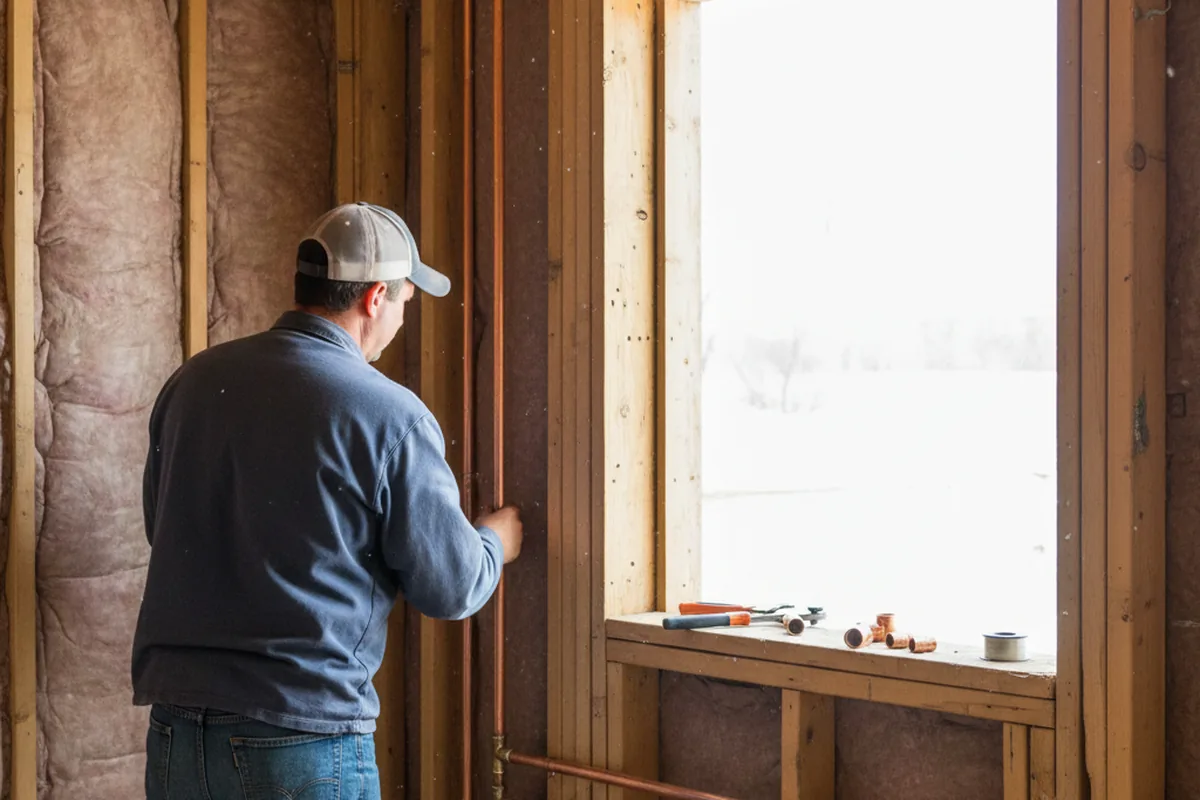 Licensed plumber running new copper supply lines in a Shallotte home